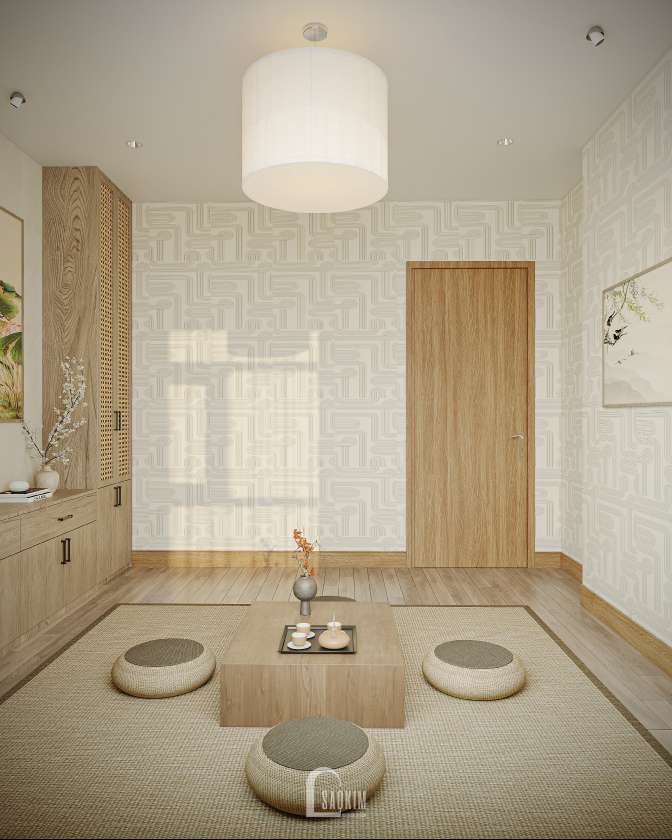 Thiết kế nội thất phòng thiền tại căn hộ The Zurich mang phong cách Modern Organic
